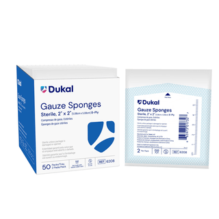 DUKAL WOVEN COTTON GAUZE SPONGES - Gauze Sponge, 2" x 2", Sterile, 8-Ply, Cotton Filled, 200/bg, 25 bg/cs  | Quantity - 1x CS