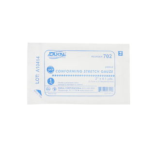 DUKAL CONFORMING STRETCH GAUZE - Stretch Gauze, 2" x 4 yds, Poly Bags, Non-Sterile, 500/cs (54 cs/plt) | Quantity - 1x CS