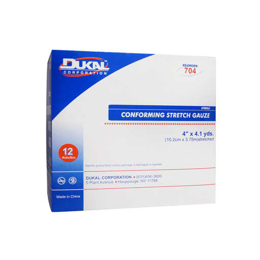 DUKAL CONFORMING STRETCH GAUZEStretch Gauze, 4" x 4.1 yd, Sterile, 1/pk, 12 pk/bx, 8 bx/cs | Quantity - 1x CS