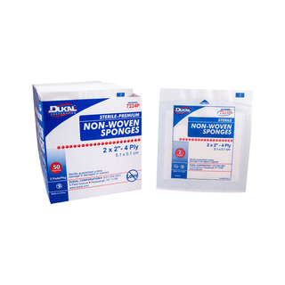 DUKAL PREMIUM NON-WOVEN SPONGES - Sponge, 2" x 2" Non-Woven, Premium, Sterile, 4-Ply, 2/pk, 50 pk/bx, 30 bx/cs | Quantity - 1x CS