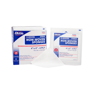 DUKAL CLINISORB NON-WOVEN SPONGES - Clinisorb Non-Woven Sponge, 4" x 4", 4-Ply, Sterile, 2/pk, 50 pk/bx, 12 bx/cs (36 cs/plt) | Quantity - 1x CS