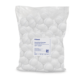 DUKAL ROUND STICK SPONGESRoundstick Sponge, Cotton-Filled, X-Ray Detectable, Super 1", Non-Sterile, 100/pk, 5 pk/cs | Quantity - 1x CS