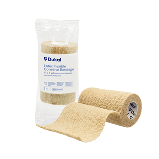 DUKAL COHESIVE BANDAGESBandage, Cohesive, 4", Non-Sterile, Tan, 5 yds/rl, 18 rl/bx (24 bx/plt) | Quantity - 1x BX