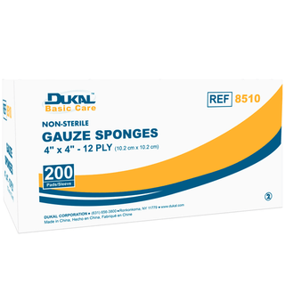 DUKAL BASIC GAUZE SPONGESGauze Sponge, 4" x 4", Non-Sterile, 12-Ply, 200/bg, 10 bg/cs (72 cs/plt) | Quantity - 1x CS