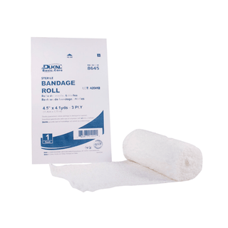 DUKAL BASIC CARE BANDAGE ROLL - Fluff Bandage Roll, 4" x 4.5 yds, Sterile, 3-Ply, 1/pk, 100 pk/cs | Quantity - 1x CS