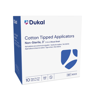 DUKAL COTTON TIPPED APPLICATORS - Applicator, 6" Plastic Shaft Cotton-Tipped, Sterile, 2/pk, 100 pk/bx, 10 bx/cs | Quantity - 1x CS