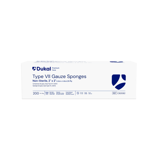 DUKAL CALIBER GAUZE SPONGESGauze Sponge, 2" x 2", Type VII, 8-Ply, Sterile, 200/bg, 25 bg/cs | Quantity - 1x CS