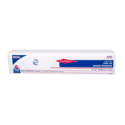 DUKAL CALIBER GAUZE SPONGESGauze Sponge, Type VII, Non-Sterile, 2" x 2", 12-Ply, 200/bg, 40 bg/cs | Quantity - 1x CS