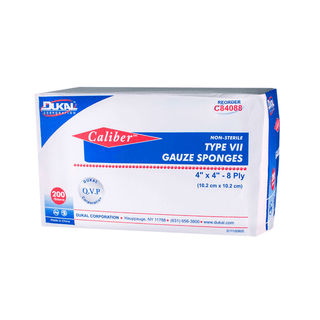 DUKAL CALIBER GAUZE SPONGESGauze Sponge, Type VII, Non-Sterile, 4" x 4", 8-Ply, 200/bg, 20 bg/cs (36 cs/plt) | Quantity - 1x CS