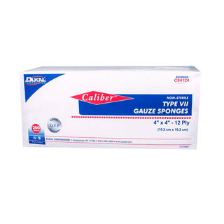 DUKAL CALIBER GAUZE SPONGESGauze Sponge, Type VII, Non-Sterile, 4" x 4", 12-Ply, 200/bg, 10 bg/cs (60 cs/plt) | Quantity - 1x CS