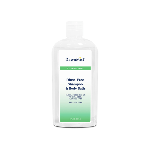 DUKAL DAWNMIST SHAMPOO & BODY WASHShampoo & Body Bath, Rinse Free, 8 oz Bottle with Dispensing Cap, 12/bx, 4/cs | Quantity - 1x CS