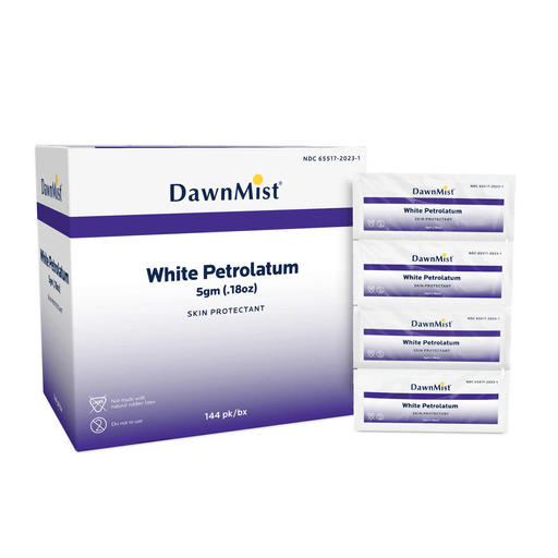 DUKAL DAWNMIST PETROLEUM JELLYPetroleum Jelly, 5 gm, White, Frangrance Free, Hypoallergenic Formula, 144 pk/bx, 6 bx/cs | Quantity - 1x CS