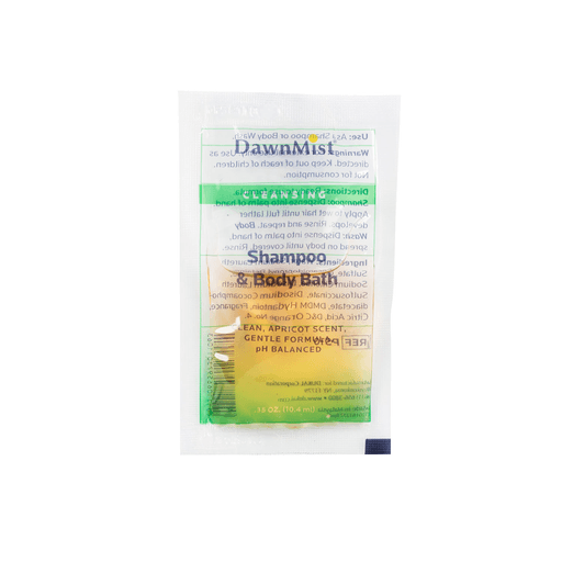 DUKAL DAWNMIST SHAMPOO & BODY WASH - Shampoo & Body Bath, .35 oz Single Use Packet, 100/pk, 10 bg/cs (50 cs/plt) | Quantity - 1x CS