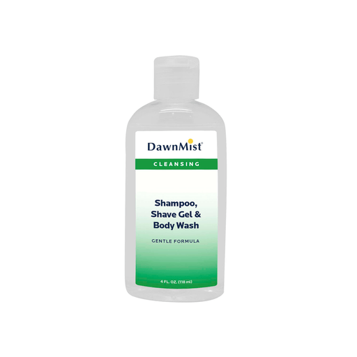 DUKAL DAWNMIST ALL-IN-ONE BODY WASHShampoo, Shave Gel & Body Wash, 4 oz, Clear Bottle, Dispensing Cap, 60/cs | Quantity - 1x CS
