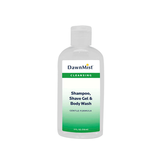 DUKAL DAWNMIST ALL-IN-ONE BODY WASH - Shampoo, Shave Gel & Body Wash, 4 oz, Clear Bottle, Dispensing Cap, 60/cs | Quantity - 1x CS