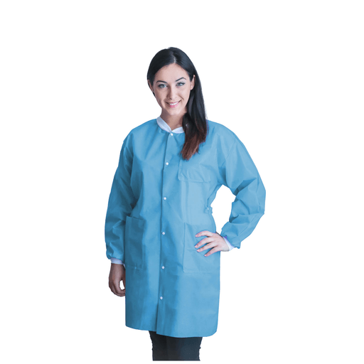 DUKAL UNIPACK PERSONAL PROTECTIONFitMe Lab Coats, Large, Sky Blue, 10/bg | Quantity - 1x BG