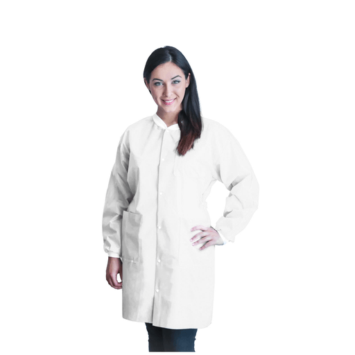 DUKAL UNIPACK PERSONAL PROTECTIONFitMe Lab Coats, Large, White, 10/bg | Quantity - 1x BG
