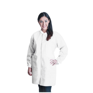 DUKAL UNIPACK PERSONAL PROTECTION - FitMe Lab Coats, Large, White, 10/bg | Quantity - 1x BG
