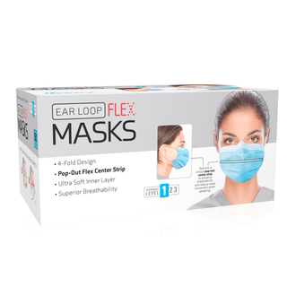 DUKAL PROCEDURE MASKS - Flex Mask, Level 1, Ear-Loop, Blue, 50/bx, 20 bx/cs | Quantity - 1x CS