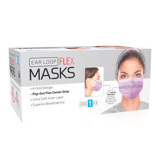 DUKAL PROCEDURE MASKS - Flex Mask, Level 1, Ear-Loop, Lavender, 50/bx, 20 bx/cs | Quantity - 1x CS