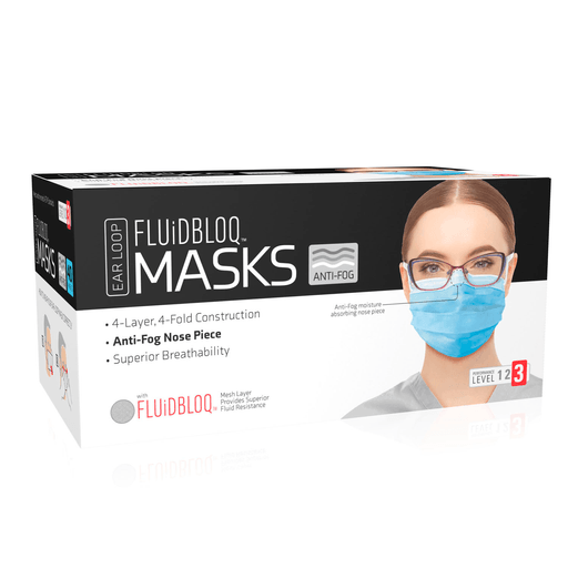 DUKAL PROCEDURE MASKSMask, Ear Loop, Level 3, Anti-Fog, Blue, 40/bx, 20 bx/cs | Quantity - 1x CS