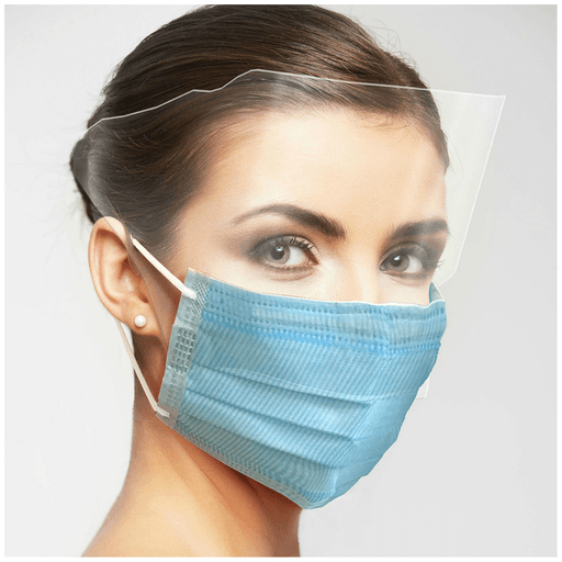 DUKAL PROCEDURE MASKS - Mask, Level 3, Ear Loop with Shield, Blue, 25/bx, 10 bx/cs | Quantity - 1x CS