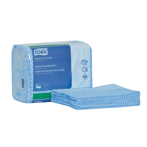 ESSITY TORK FOODSERVICE TOWELS & WIPERS - Cleaning Towel, Odor Resistant, 1-Ply, Blue/ Blue, 13" x 24", 150 sht/bx, 1 bx/cs (144 cs/plt) (To Be DISCONTINUED) | Quantity - 1x CS