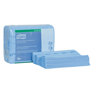 ESSITY TORK FOODSERVICE TOWELS & WIPERS - Cleaning Towel, Z Fold, 1-Ply, Blue/ White, 14.8" x 11.8", 80 sht/pk, 4 pk/cs (162 cs/plt) | Quantity - 1x CS