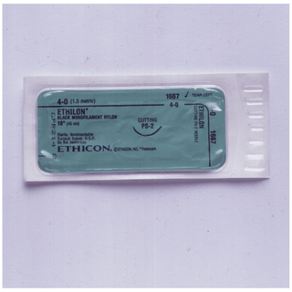 ETHICON ETHILON NYLON SUTURES - Suture, Precision Point Reverse Cutting, Size 7-0, 18", Black Monofilament, Needle P-1, 3/8 Circle, 1dz/bx (Continental US Only) | Quantity - 1x BX