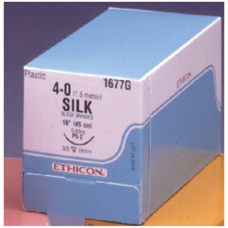 ETHICON PERMA-HAND SILK SUTURES - Suture, Reverse Cutting, Size 3-0, 18", Black Braided, Needle FS-1, 3/8 Circle, 1 dz/bx (Continental US Only) | Quantity - 1x BX