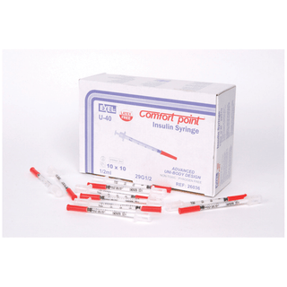 EXEL VETERINARY U-40 INSULIN SYRINGE - Insulin Syringe, cc, U-40, 29G x ", 100/bx, 5 bx/cs, FOR VETERINARY USE ONLY | Quantity - 1x CS