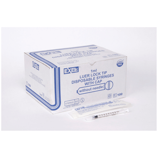 EXEL TB TUBERCULIN SYRINGES WITH LUER LOCK - Tuberculin Syringe Only, 1cc, Low Dead Space Plunger, Luer Lock with Cap, 100/bx, 10 bx/cs | Quantity - 1x CS