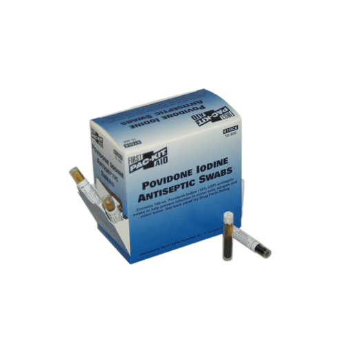 FIRST AID ONLY/ACME UNITED ANTISEPTICS, CREAMS & OINTMENTS - PVP Iodine Swabs, 100/bx  (DROP SHIP ONLY - $150 Minimum Order) | Quantity - 1x BX