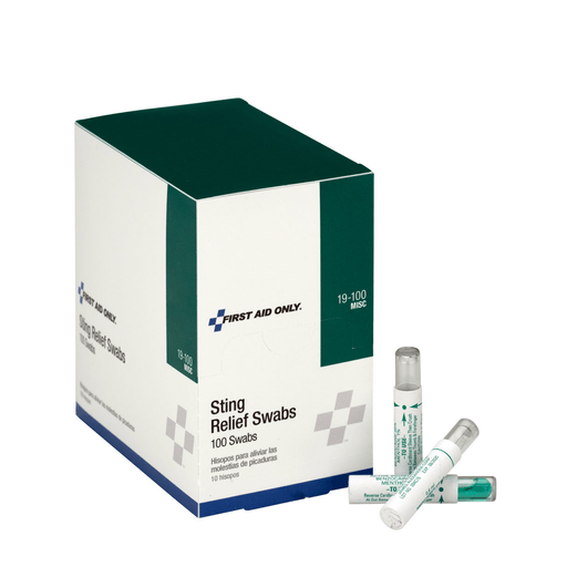 FIRST AID ONLY/ACME UNITED OUTDOOR HAZARDSSting Relief Swabs, 100/bx  (DROP SHIP ONLY$150 Minimum Order) | Quantity - 1x BX