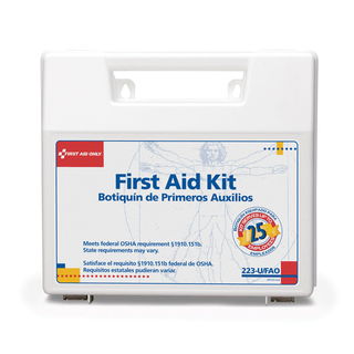 FIRST AID ONLY/ACME UNITED 25 PERSON BASIC BULK KIT - First Aid Kit, 25 Person, Plastic Case wi/ Dividers (DROP SHIP ONLY - $150 Minimum Order) | Quantity - 1x EA