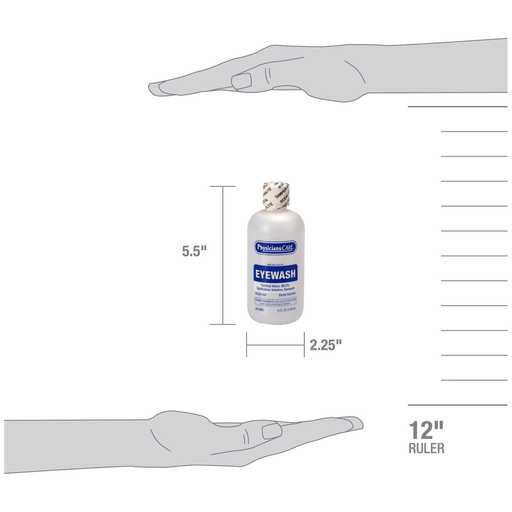 FIRST AID ONLY/ACME UNITED REFILL ITEMS FOR KITSEyewash Bottle, Screw Cap, 8oz  , 12/cs (DROP SHIP ONLY$150 Minimum Order) | Quantity - 1x CS