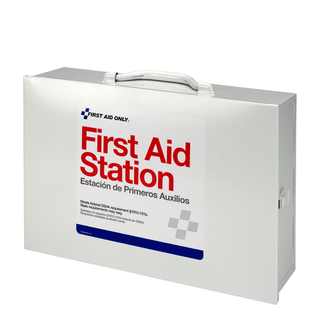 FIRST AID ONLY/ACME UNITED FIRST AID STATION - 2 SHELF - 2 Shelf First Aid Metal Cabinet, Custom Logo , 10/cs (DROP SHIP ONLY - $150 Minimum Order) | Quantity - 1x CS
