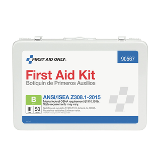 FIRST AID ONLY/ACME UNITED ANSI/OSHA COMPLIANT PACKAGE50 Person First Aid Kit, ANSI B, Metal Case (DROP SHIP ONLY$150 Minimum Order) | Quantity - 1x EA