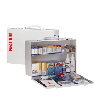 FIRST AID ONLY/ACME UNITED FIRST AID STATION2 SHELF2 Shelf First Aid ANSI A+ Metal Cabinet, w/ Meds (DROP SHIP ONLY$150 Minimum Order) | Quantity - 1x EA