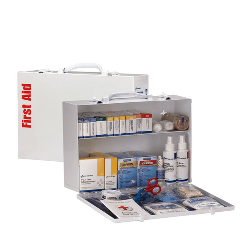 FIRST AID ONLY/ACME UNITED FIRST AID STATION2 SHELF2 Shelf First Aid ANSI A+ Metal Cabinet, w/ Meds (DROP SHIP ONLY$150 Minimum Order) | Quantity - 1x EA