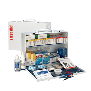 FIRST AID ONLY/ACME UNITED FIRST AID STATION2 SHELF2 Shelf First Aid ANSI B+ Metal Cabinet, w/ Meds (DROP SHIP ONLY$150 Minimum Order) | Quantity - 1x EA