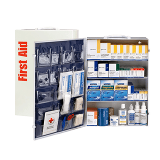 FIRST AID ONLY/ACME UNITED FIRST AID STATION4 SHELF4 Shelf First Aid ANSI B+ Metal Cabinet, with Meds (DROP SHIP ONLY$150 Minimum Order) | Quantity - 1x EA