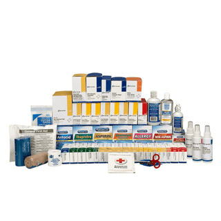 FIRST AID ONLY/ACME UNITED FIRST AID STATION - 5 SHELF - 5 Shelf First Aid ANSI B+ Metal Cabinet, w/ Meds (DROP SHIP ONLY - $150 Minimum Order) | Quantity - 1x EA