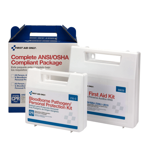 FIRST AID ONLY/ACME UNITED ANSI/OSHA COMPLIANT PACKAGE50 Person Complete ANSI/OSHA Compliance Package (First Aid and BBP) (DROP SHIP ONLY$150 Minimum Order) | Quantity - 1x EA