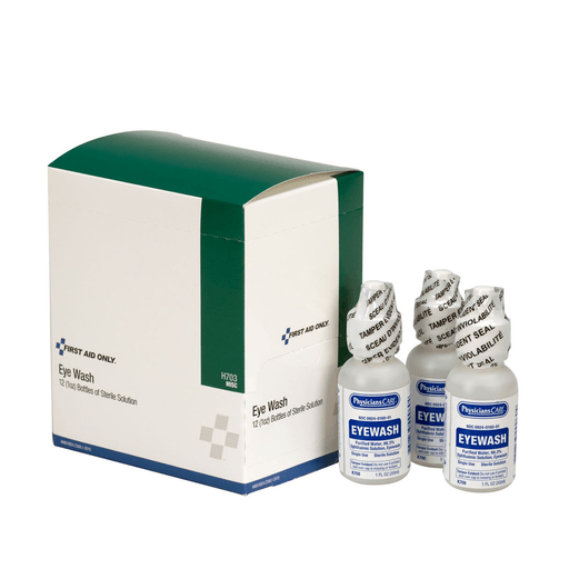 FIRST AID ONLY/ACME UNITED REFILL ITEMS FOR KITS - Eyewash Bottle, Screw Cap, 1oz, 12/bx (DROP SHIP ONLY - $150 Minimum Order) | Quantity - 1x BX