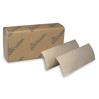 GEORGIA-PACIFIC ENVISION PAPER TOWELS - EPA Multifold Paper Towels, Paper Band, Brown, 9" x 9" Sheets, 250 ct/pk, 16 pk/cs (30 cs/plt) | Quantity - 1x CS