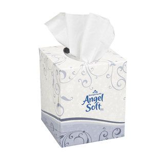 GEORGIA-PACIFIC ANGEL SOFT PS PREMIUM FACIAL TISSUE - Flat Facial Tissue, 8.8"x7.4",  125/bx, 30 bx/cs | Quantity - 1x CS