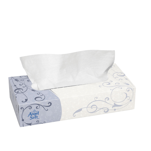 GEORGIA-PACIFIC ANGEL SOFT PS PREMIUM FACIAL TISSUE - Premium Facial Tissue, Flat Box, White, 8.4"x7.5", 100 sht/bx, 30 bx/cs | Quantity - 1x CS