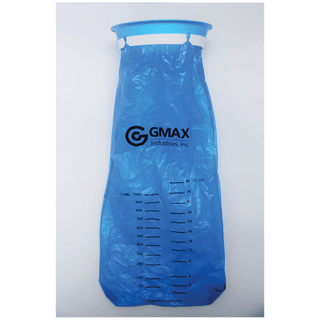 GMAX EMESIS BAG DISPENSER & ACCESSORIES - Emesis Bag, with Ring, Graduated, 1000 cc, Blue, 100/cs | Quantity - 1x CS