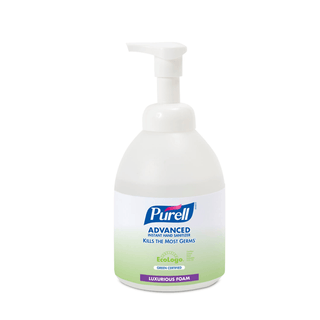 GOJO PURELL GREEN CERTIFIED HAND SANITIZER - Foam Hand Sanitizer, 535mL Counter Top Pump Bottle, 4/cs (Item is considered HAZMAT and cannot ship via Air or to AK, GU, HI, MP, PR, VI) | Quantity - 1x CS